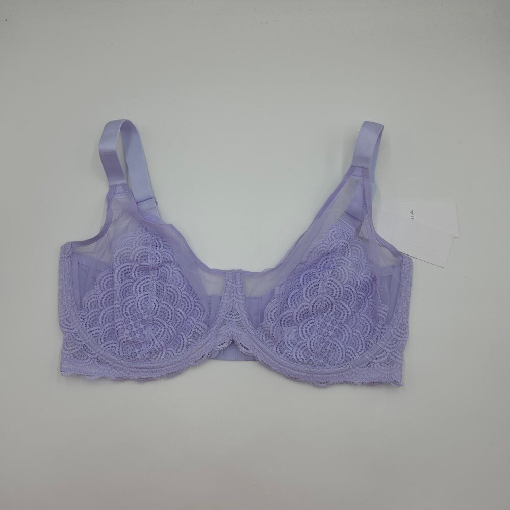 HSIA Mermaid Scales Lace Unlined Bra in Purple Size 38I